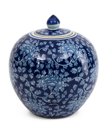 11x13 Peony Vine Melon Jar With Lid | TJ Maxx