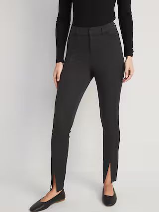 High-Waisted Heathered Split-Front Pixie Skinny Pants for Women | Old Navy (US)