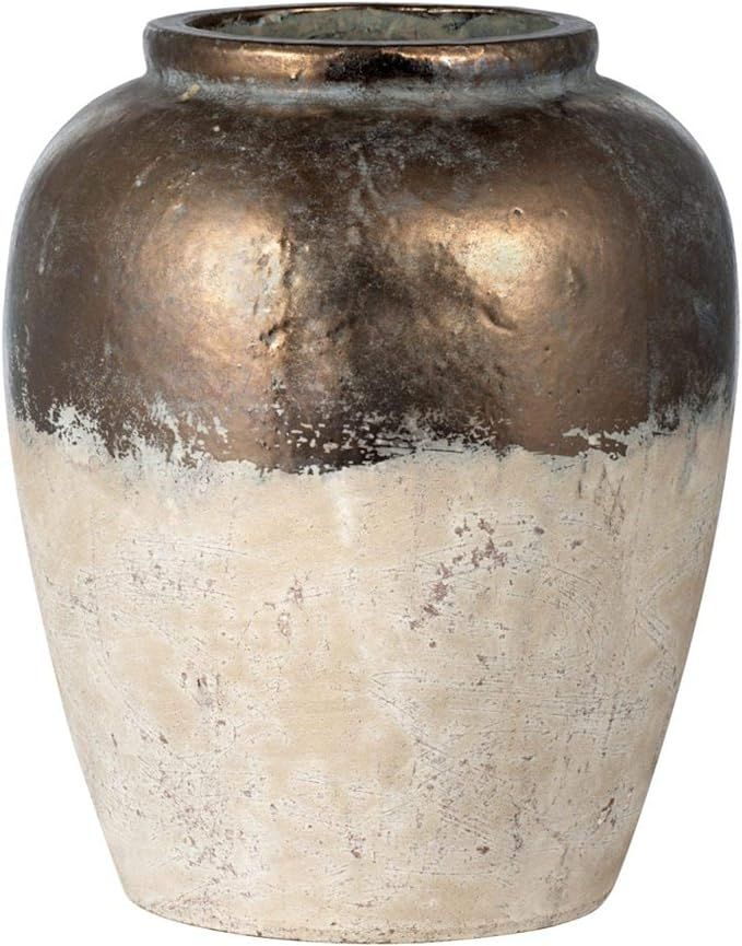 A & B Home 15.75" Brown and Bronze Distressed Large Candia Vase | Amazon (US)