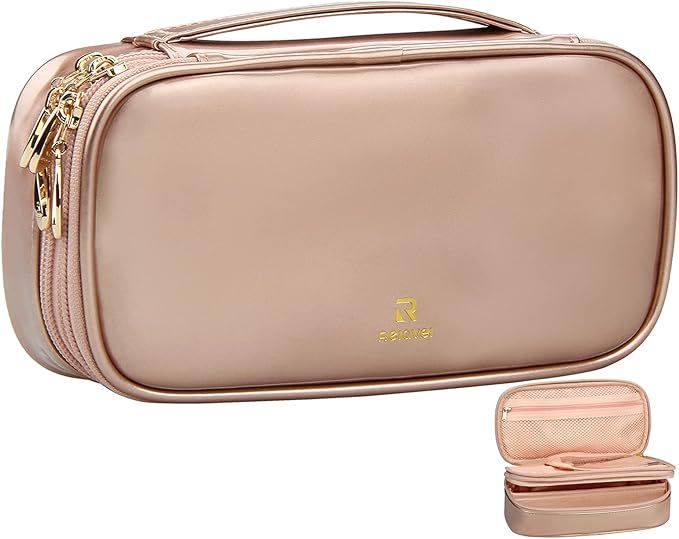 MONSTINA Makeup Bag for Women,Pouch Bag,Makeup Brush Bags Travel Kit Organizer Cosmetic Bag (rose... | Amazon (US)