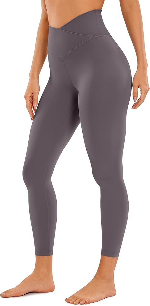 CRZ YOGA Womens Butterluxe Cross Waist Workout Leggings 25" - V Crossover High Waisted Gym Yoga L... | Amazon (US)