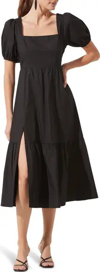 ASTR the Label Astr Poplin Puff Sleeve Tiered Midi Dress | Nordstromrack | Nordstrom Rack