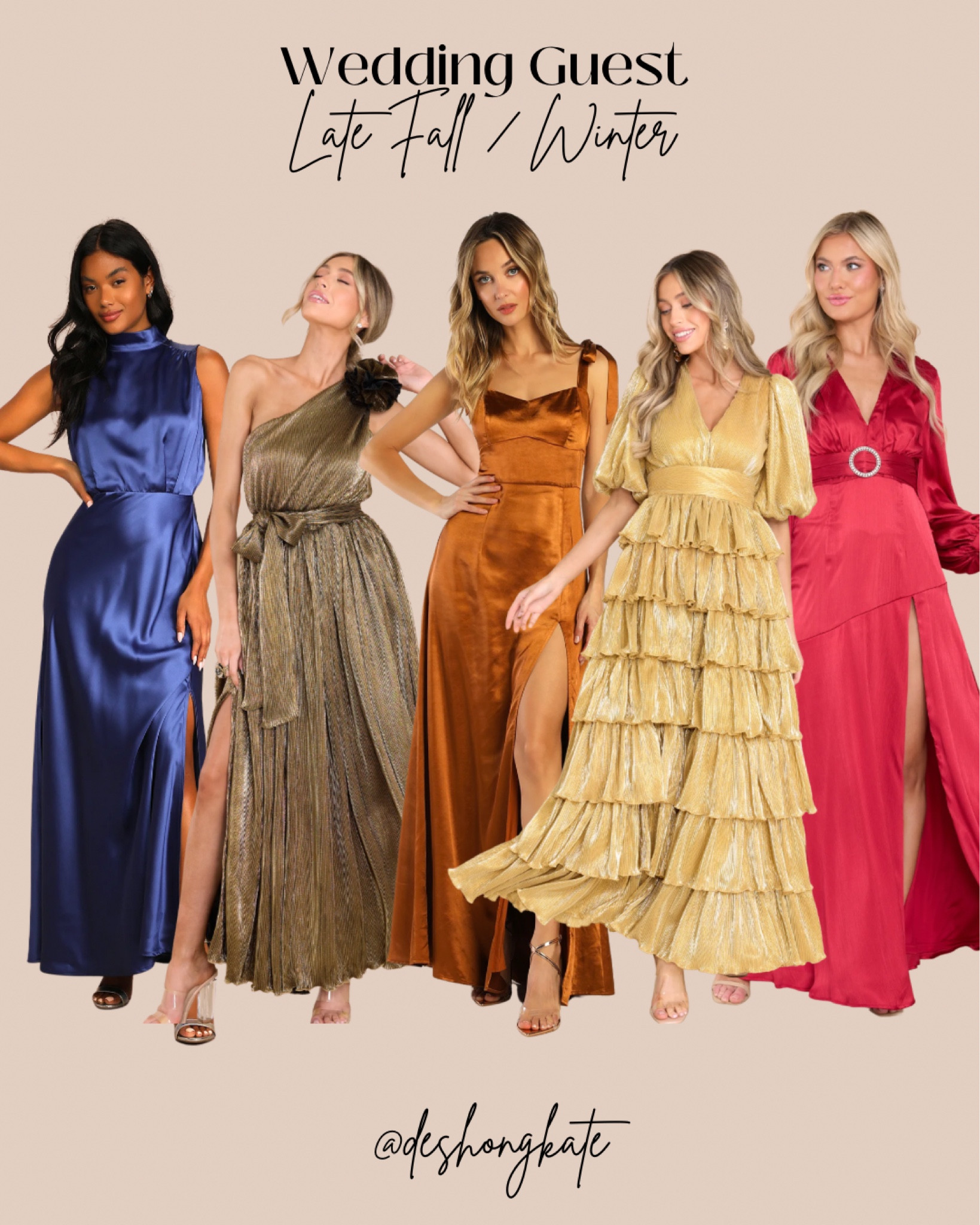 Wedding guest // fall wedding // winter wedding // formal // black tie // bridesmaid // ruffle // long dress // maxi dress 

#LTKSeasonal #LTKunder100 #LTKwedding