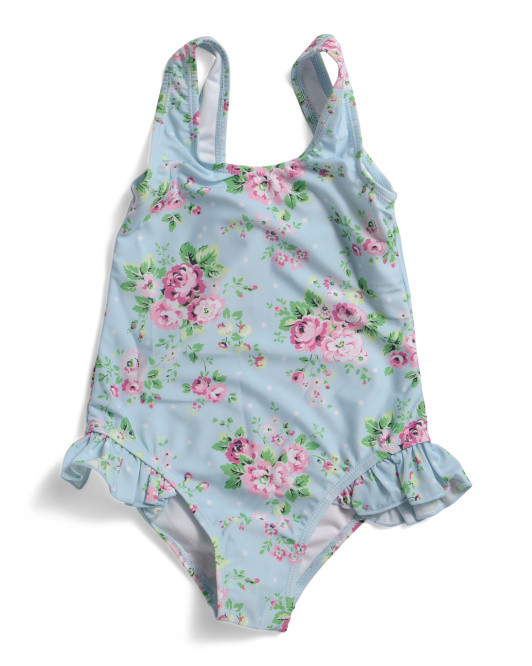 Girls Country Floral Ruffle Swimsuit | TJ Maxx