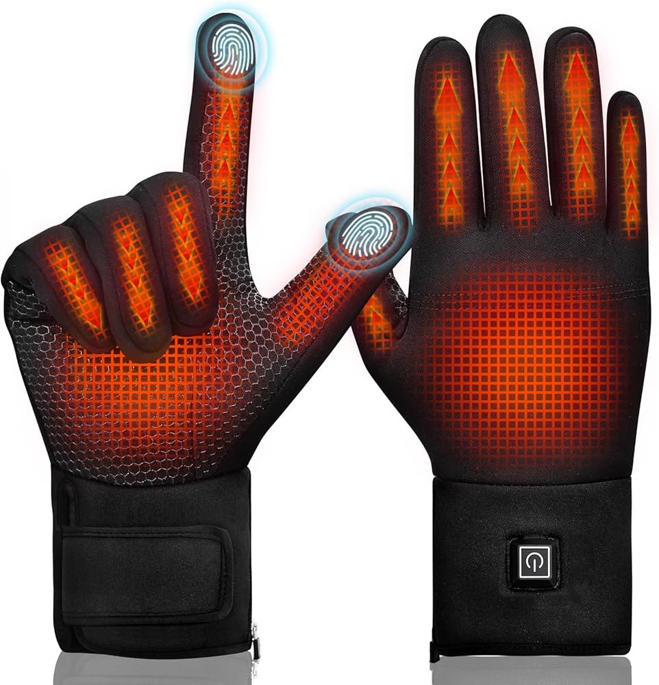 Heated Glove Liners for Men Women, Rechargeable Electric Gloves Battery Hand Warmer for Winter Sp... | Amazon (US)