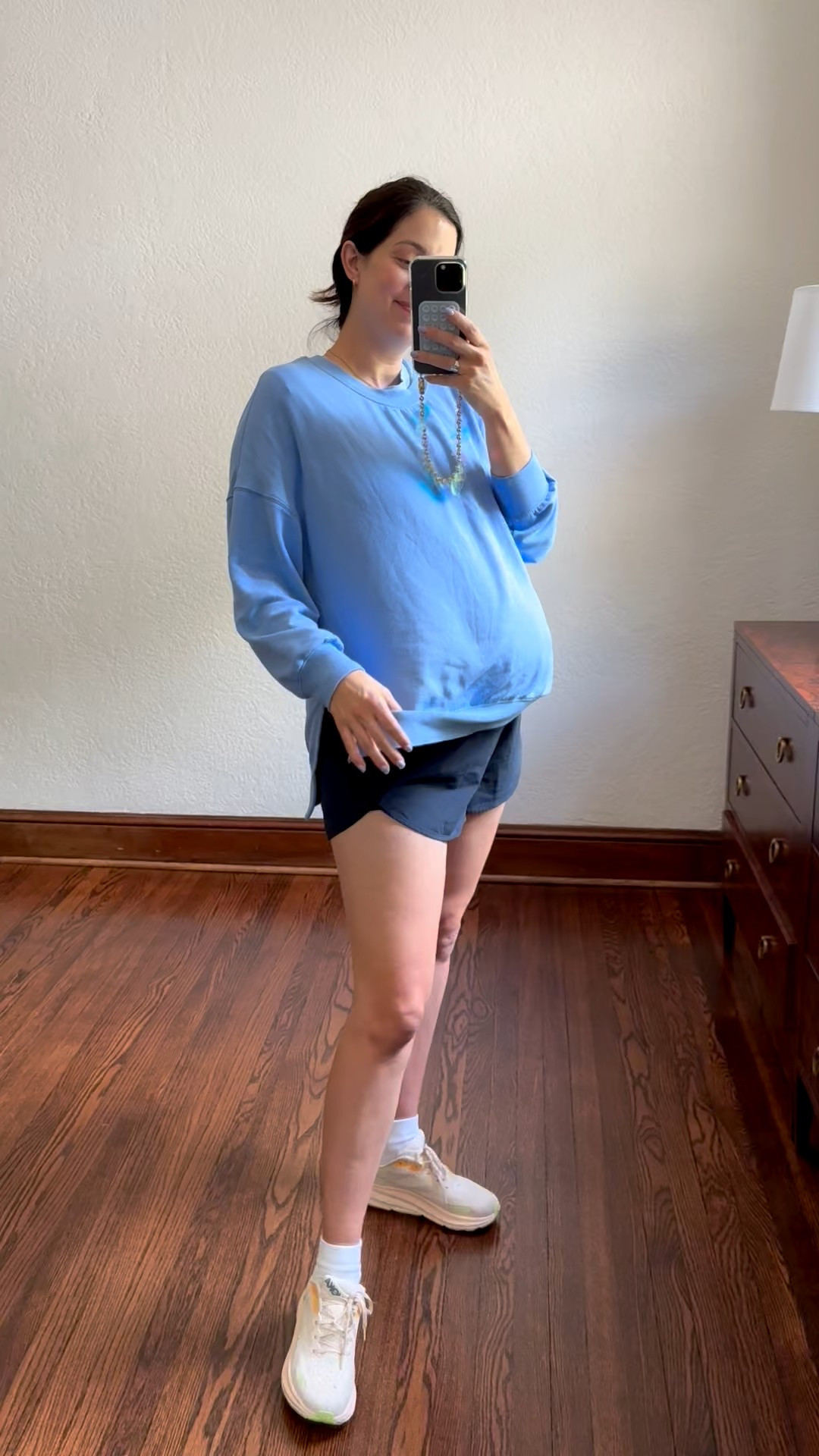 Pregnancy uniform now that the temps are cooling down! Obsessed with this lightweight sweatshirt 

#LTKStyleTip #LTKBump