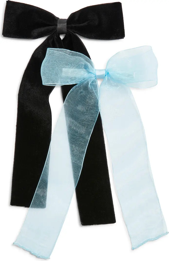 BP. Set of 2 Velvet & Organza Hair Bow Barrettes | Nordstromrack | Nordstrom Rack