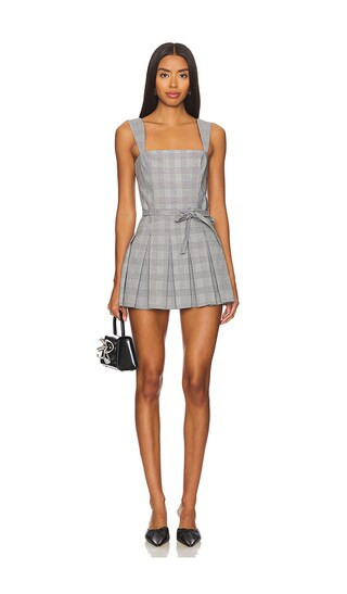Mercy Skort Romper in Business Plaid | Revolve Clothing (Global)