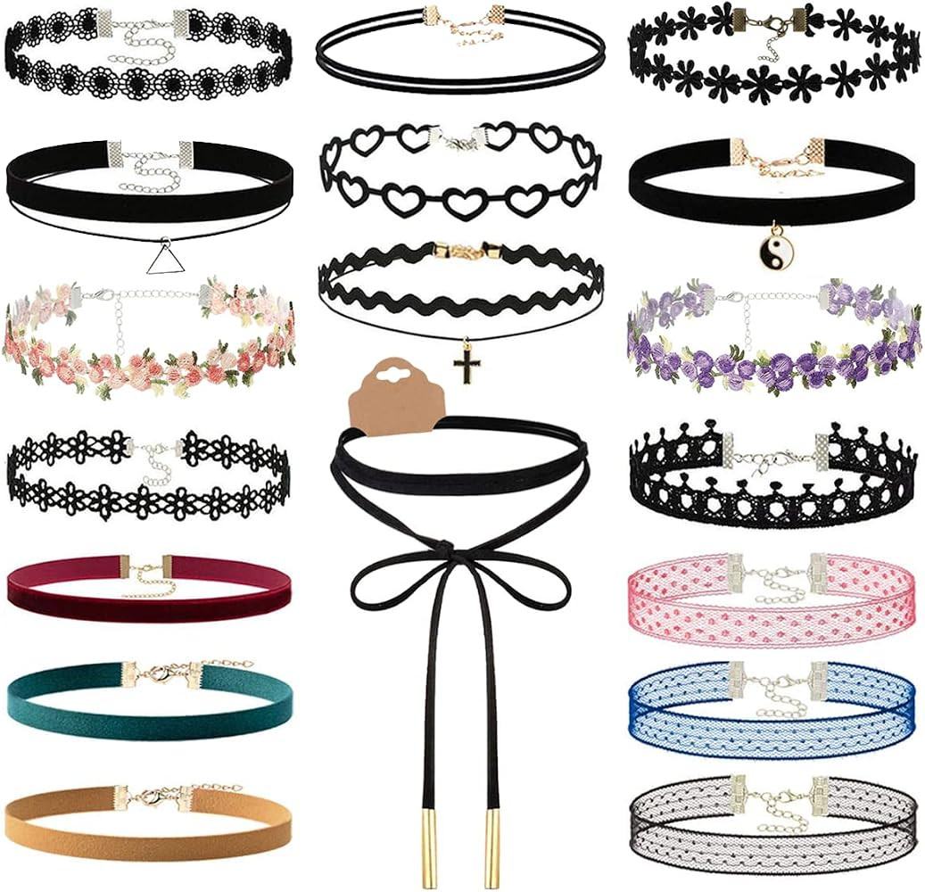 Black Choker Necklace Set Velvet Lace Choker Daisy Gothic Punk Classic Choker | Amazon (US)