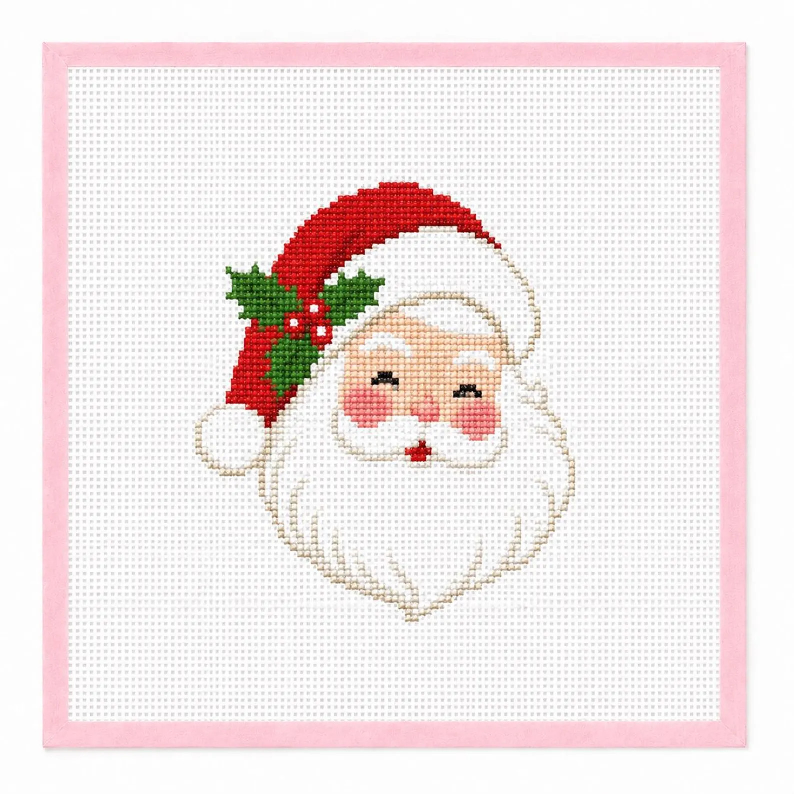 Vintage Santa Needlepoint Ornament Canvas | Beginner Christmas Stitching Kit | Etsy (Global)