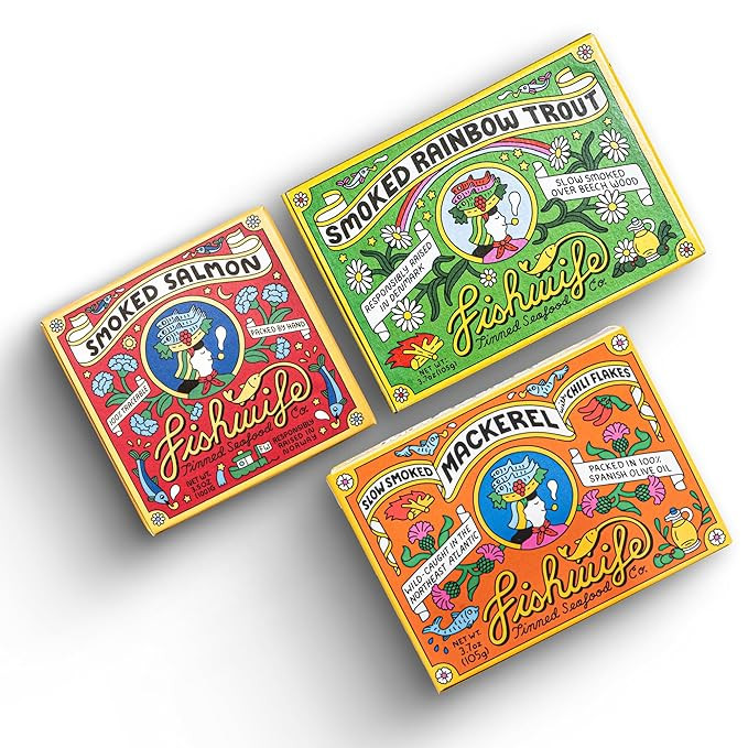 Fishwife Smoky Trio 3-Pack (Smoked Rainbow Trout, Smoked Salmon, Smoked Mackerel) | Gluten Free, ... | Amazon (US)