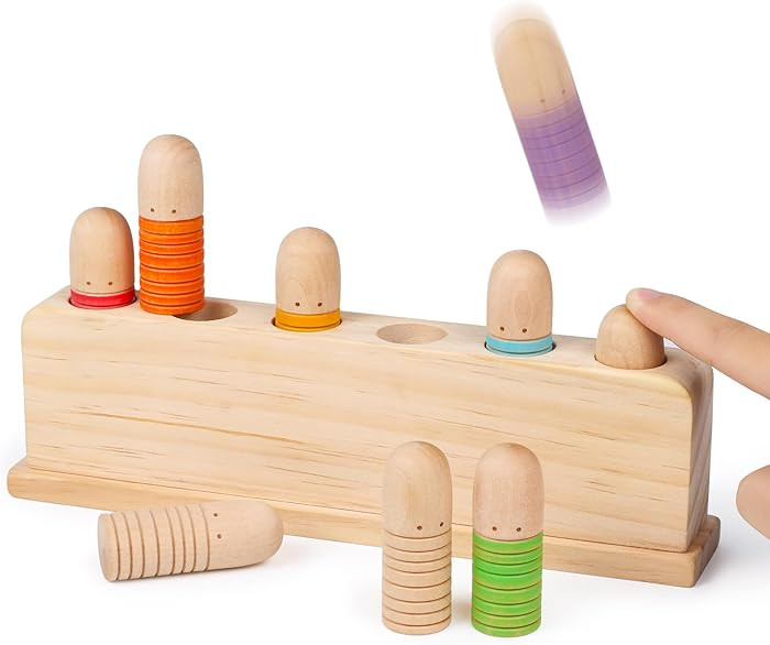 ALLABC Baby Pop Up Doll Cause and Effect Toys for Kids Ages 3-5 Preschool Games Wooden Montessori... | Amazon (US)