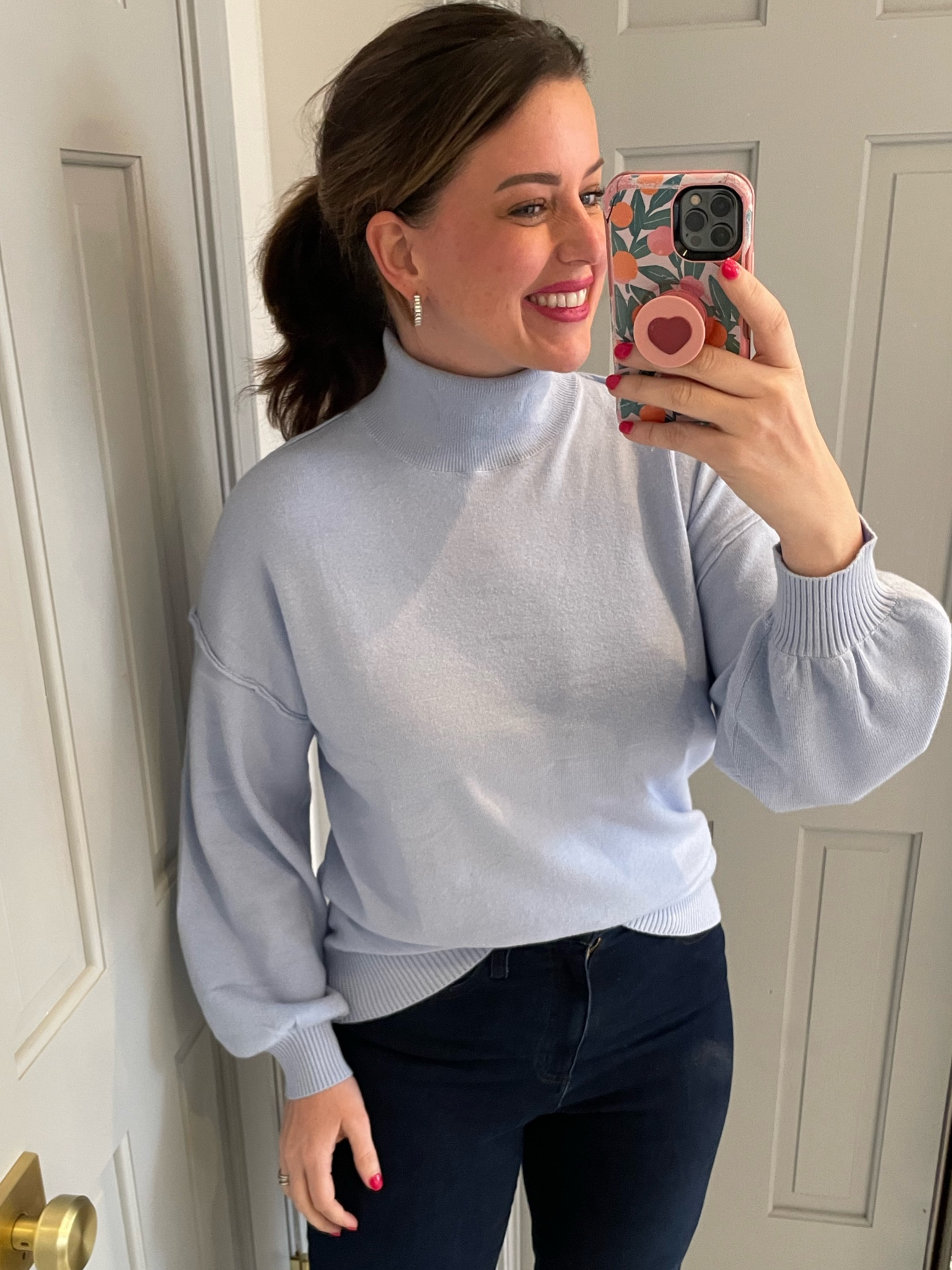 Amazon Sweater - so soft! This oversized turtleneck can be dressed up or down. I’m in a medium here and it fits generously  Love the exposed seams and the balloon sleeve. Perfect for #HOCWinters as this is a iced hyacinth color. Also comes in 8 other colors! 

Ignore the linked image below. It takes you to the sweater  

#LTKstyletip #LTKmidsize #LTKSeasonal