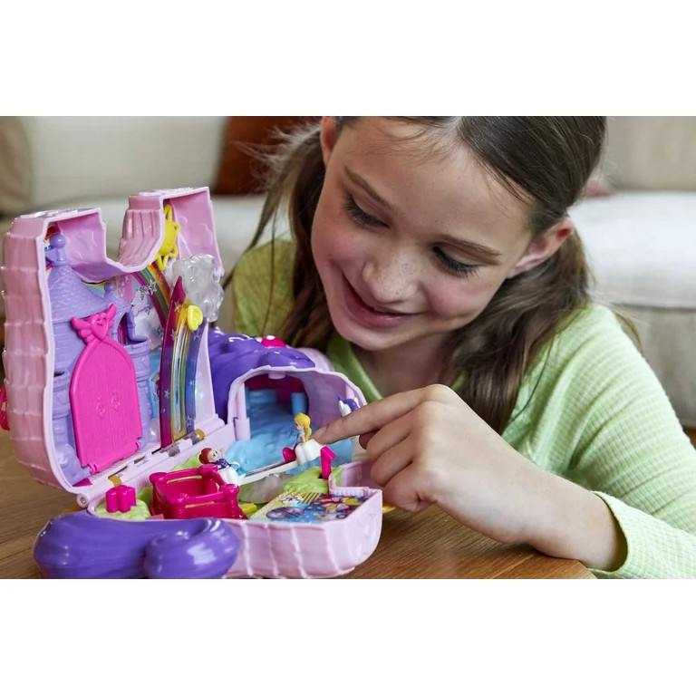 Polly Pocket 2-in-1 Unicorn Party Travel Toy, Large Compact with 2 Dolls & 25 Surprise Accessorie... | Walmart (US)