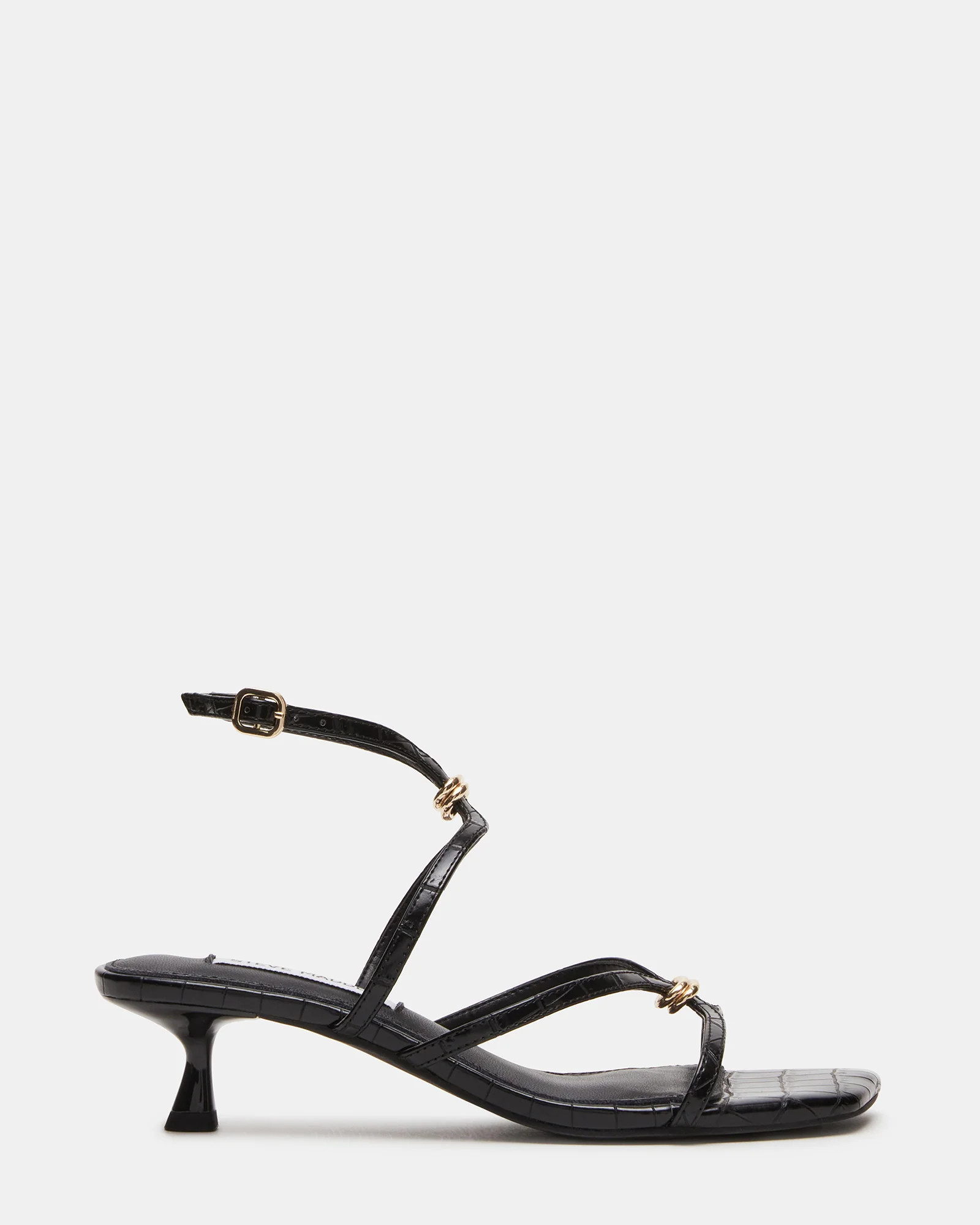 JAMINA Black Strappy Kitten Heel | Women's Heels | Steve Madden (US)