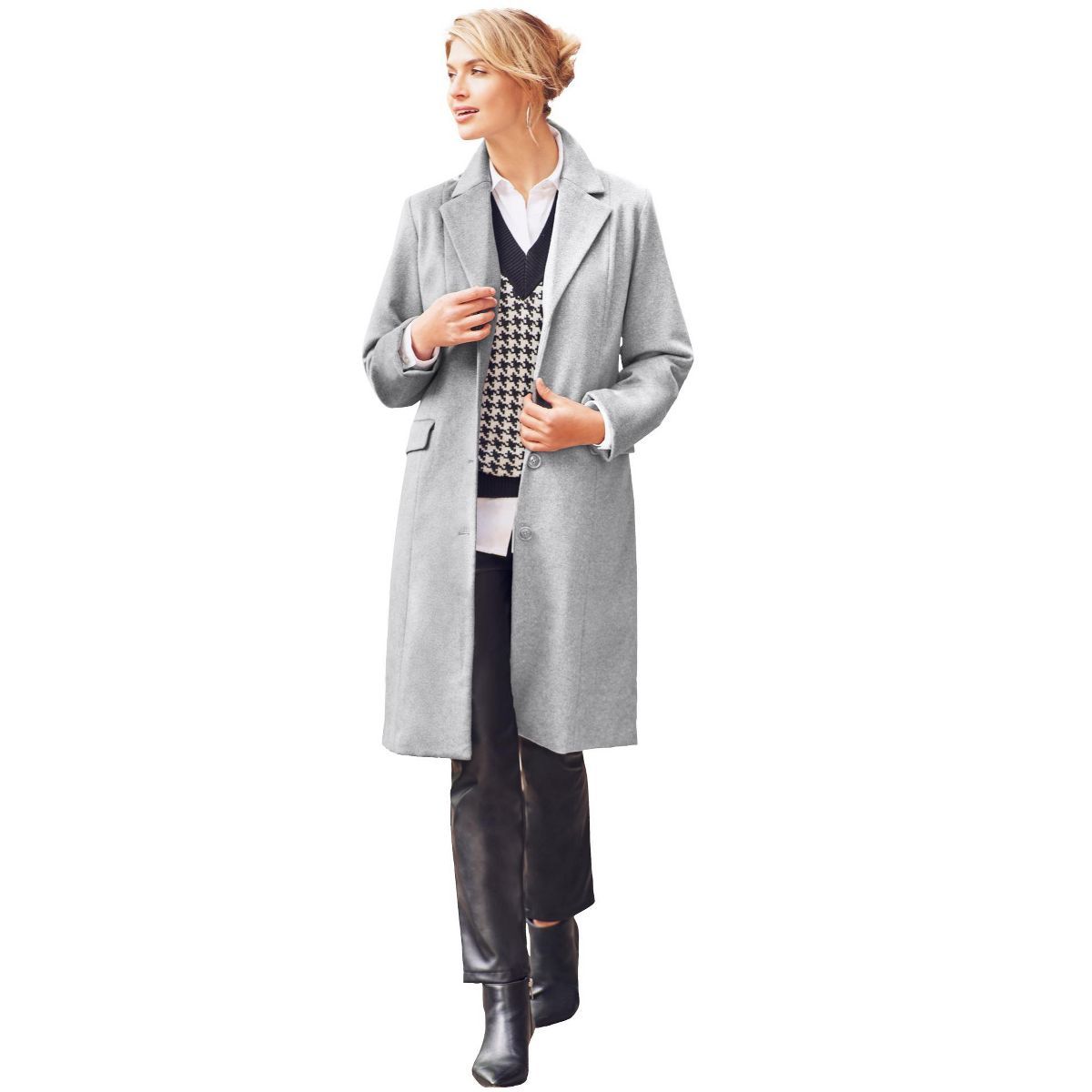 Jessica London Women's Plus Size Notch Collar Coat | Target