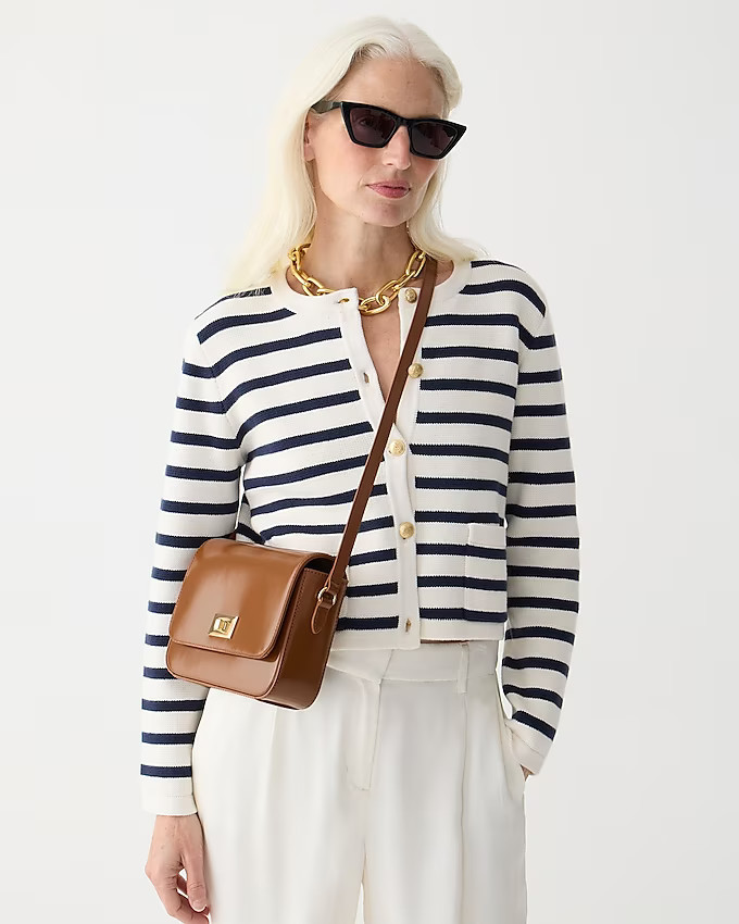 Emilie patch-pocket sweater lady jacket in stripe | J. Crew US