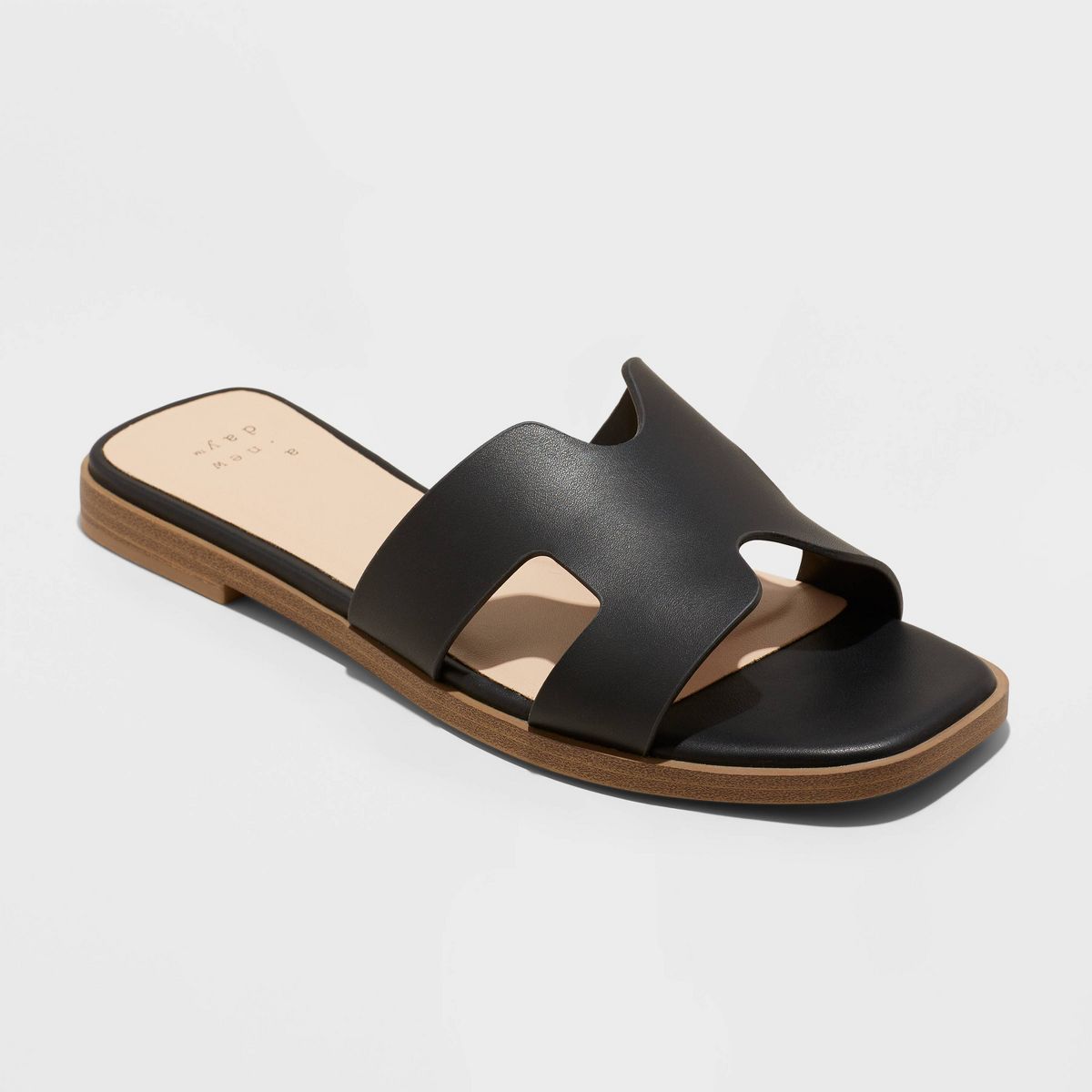 Women's Nina Slide Sandals - A New Day™ Black 6.5 | Target
