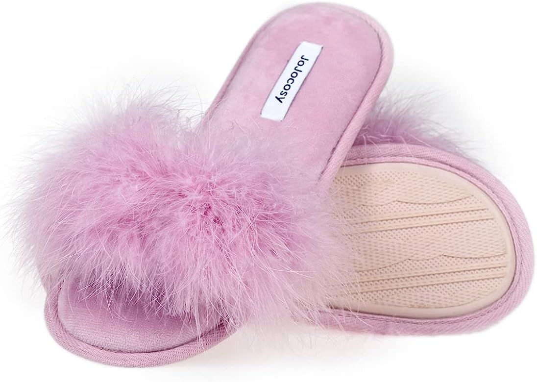 Amazon.com | JOJOCOSY Extreme Plush Lady’s Sexy Slip-on Comfortable Slippers Women’s Fluffy I... | Amazon (US)