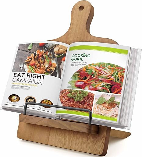 Cookbook Stand Recipe Book Holder: Cookbook Stand for Kitchen Counter, Adjustable iPad Tablet Rec... | Amazon (US)