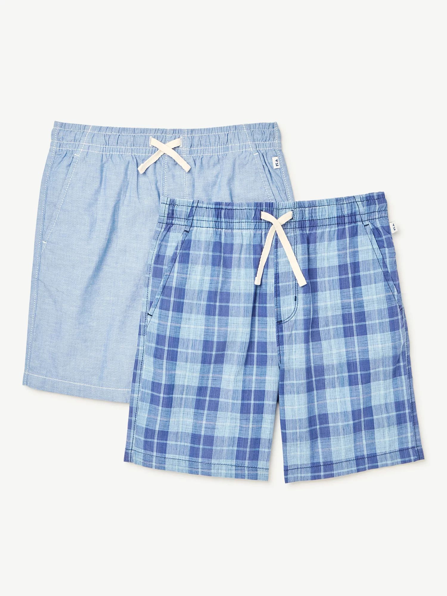 Free Assembly Boys Pull on Dock Shorts, 2-Pack, Sizes 4-18 - Walmart.com | Walmart (US)