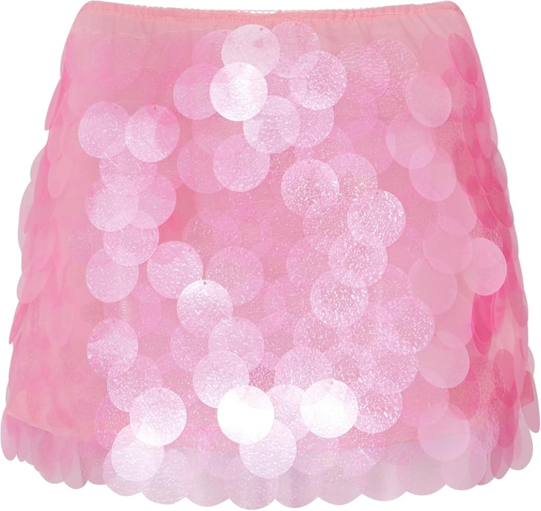 Women's Fashion Mini Skirts Low Rise Sequins Skirts Spring Summer Casual Bodycon Skirts | Amazon (US)