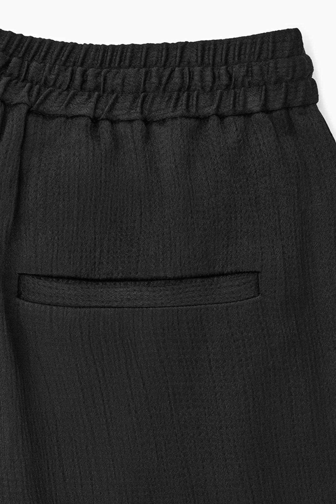 TEXTURED WIDE-LEG DRAWSTRING PANTS - BLACK - Trousers - COS | COS (US)