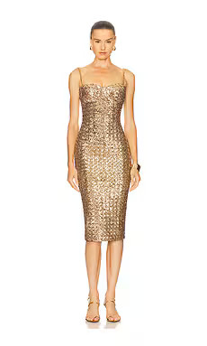 Nadine Merabi Nina Dress in Metallic from Revolve.com | Revolve Clothing (Global)