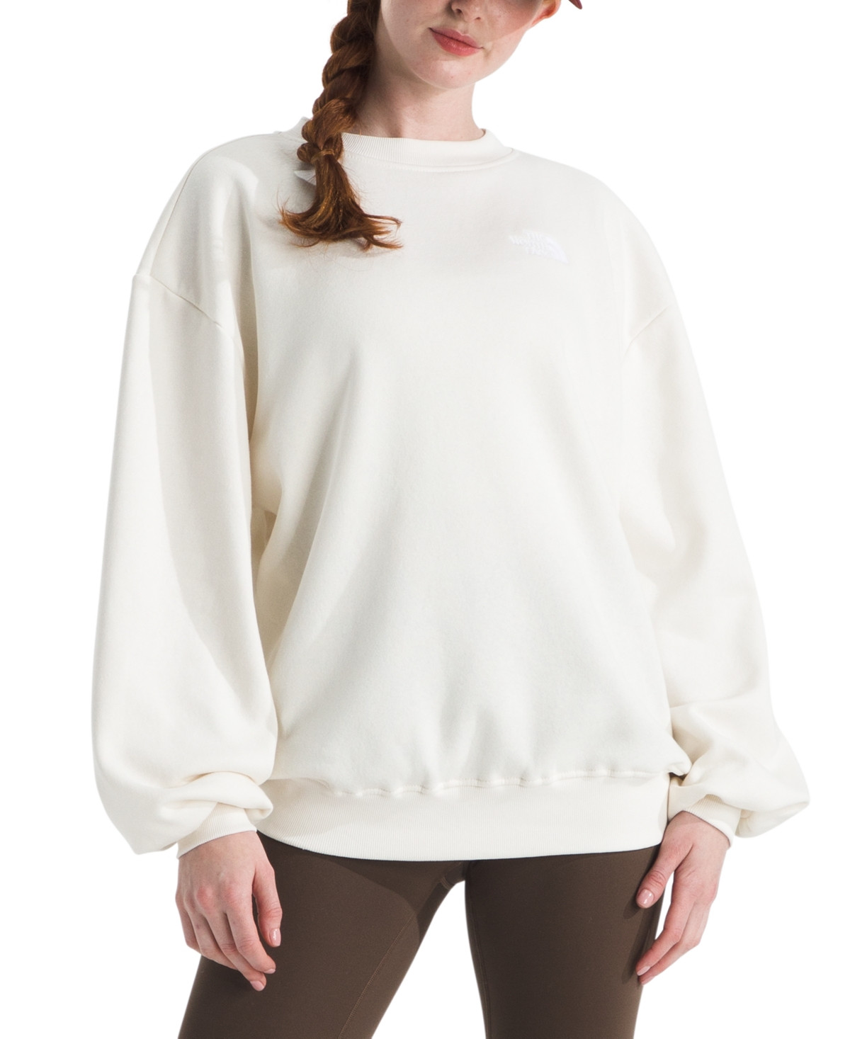 The North Face Women's Evolution Oversized Crewneck Fleece Sweatshirt - White Dune | Macy's