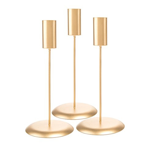 Darice DTFT30402 Candlestick Holders David Tutera, 3Piece, Gold Candlestick Holders | Amazon (US)