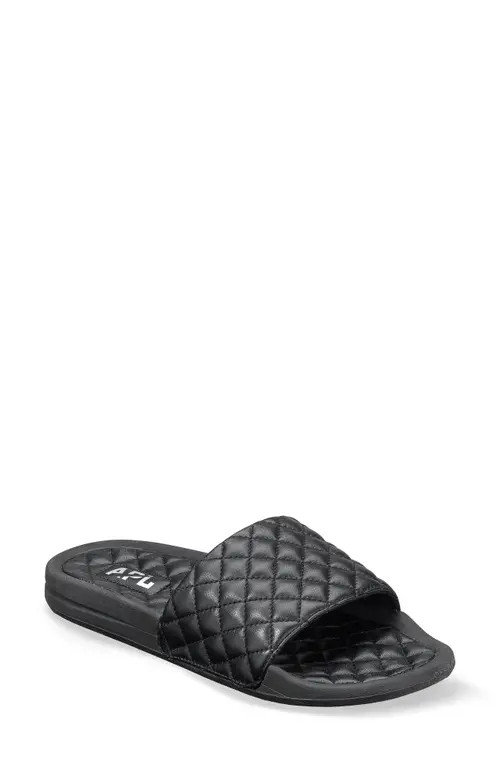 APL Lusso Quilted Slide Sandal in Black at Nordstrom, Size 7 | Nordstrom