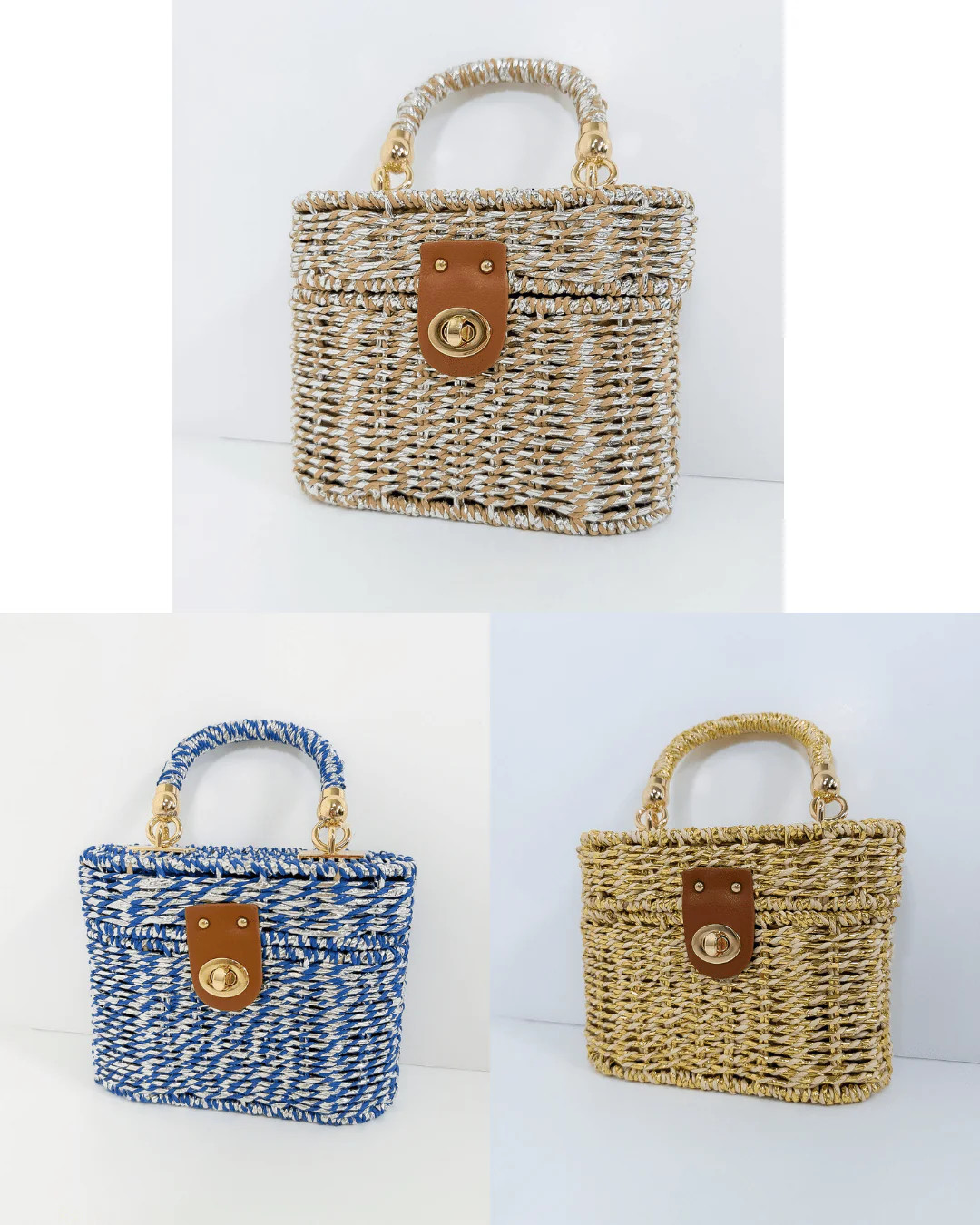 Woven Top Handle Box Bag | Clover and Bee | Clover + Bee
