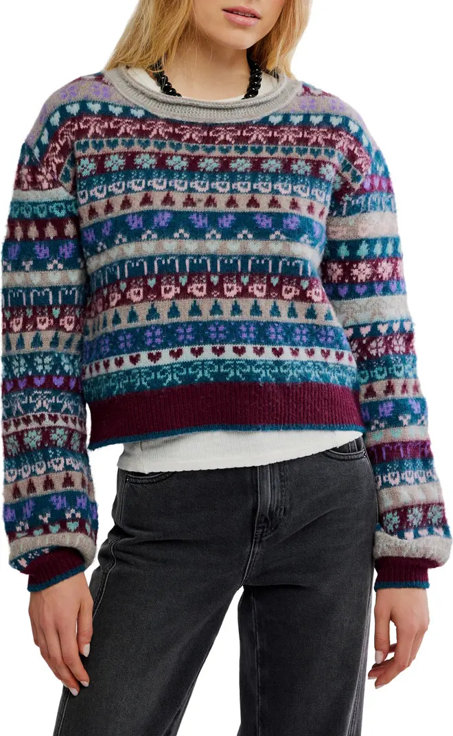 Favorite Things Mixed Print Wool Blend Sweater | Nordstrom