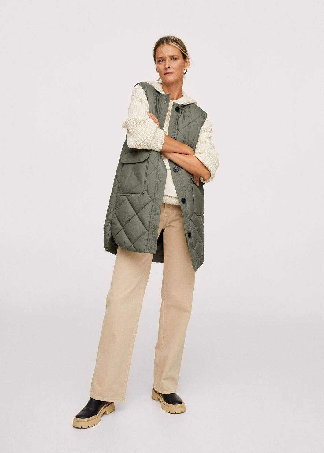 Buttoned quilted vest | MANGO (US)