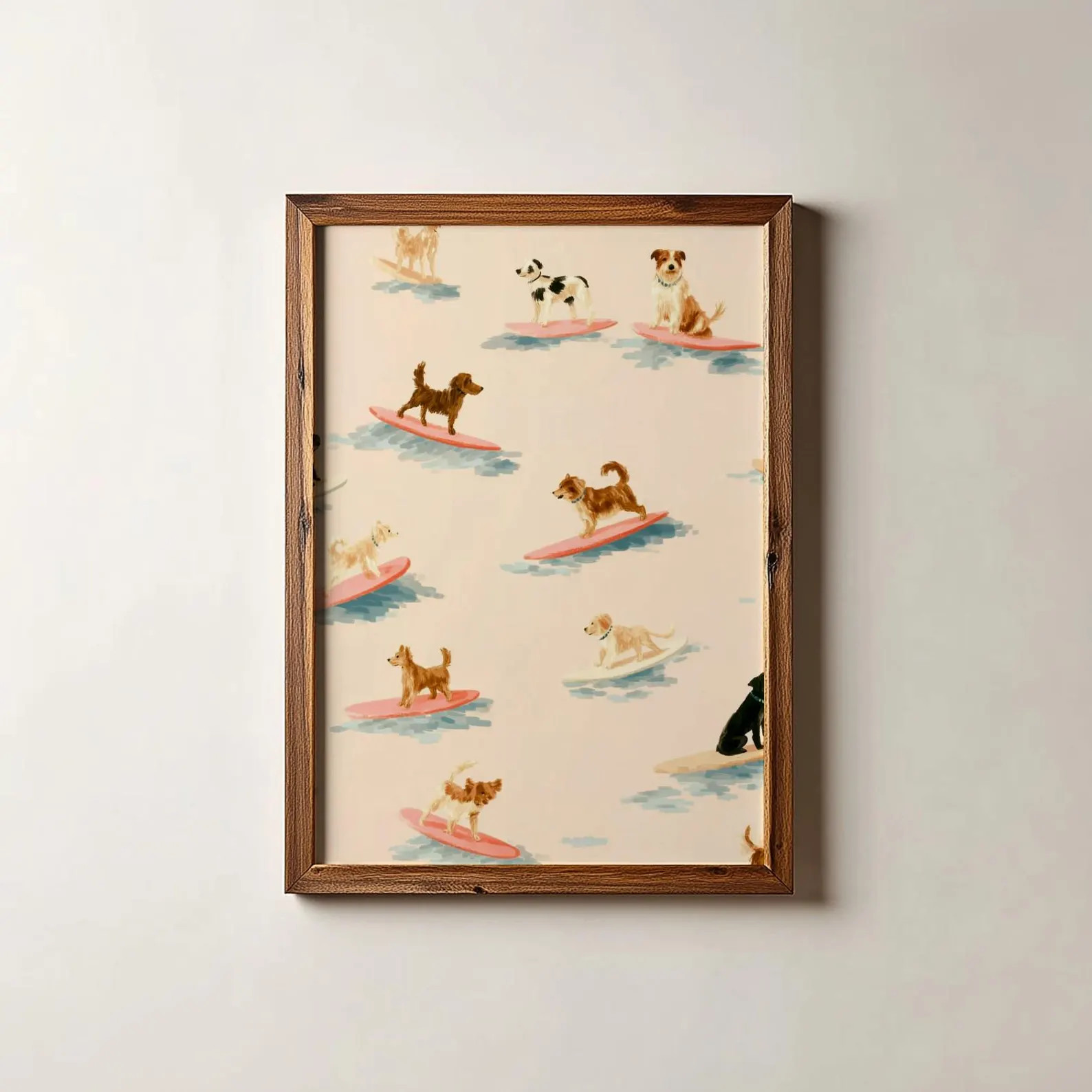 Dog Wall Art | Funny Dogs Poster | Coastal Surfing Digital Download Homely Modern Arts Modern Fun... | Etsy (Global)
