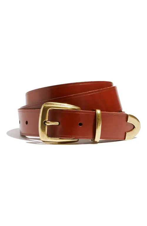 Madewell Leather Western Belt in English Saddle at Nordstrom, Size Small | Nordstrom