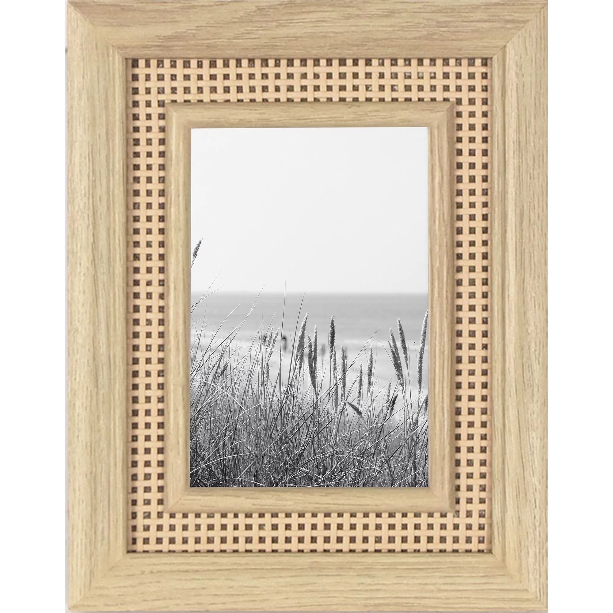Better Homes & Gardens Wood Rattan Weave Pattern Tabletop 4x6 Picture Frame - 9.5" x 7.5" - Walma... | Walmart (US)