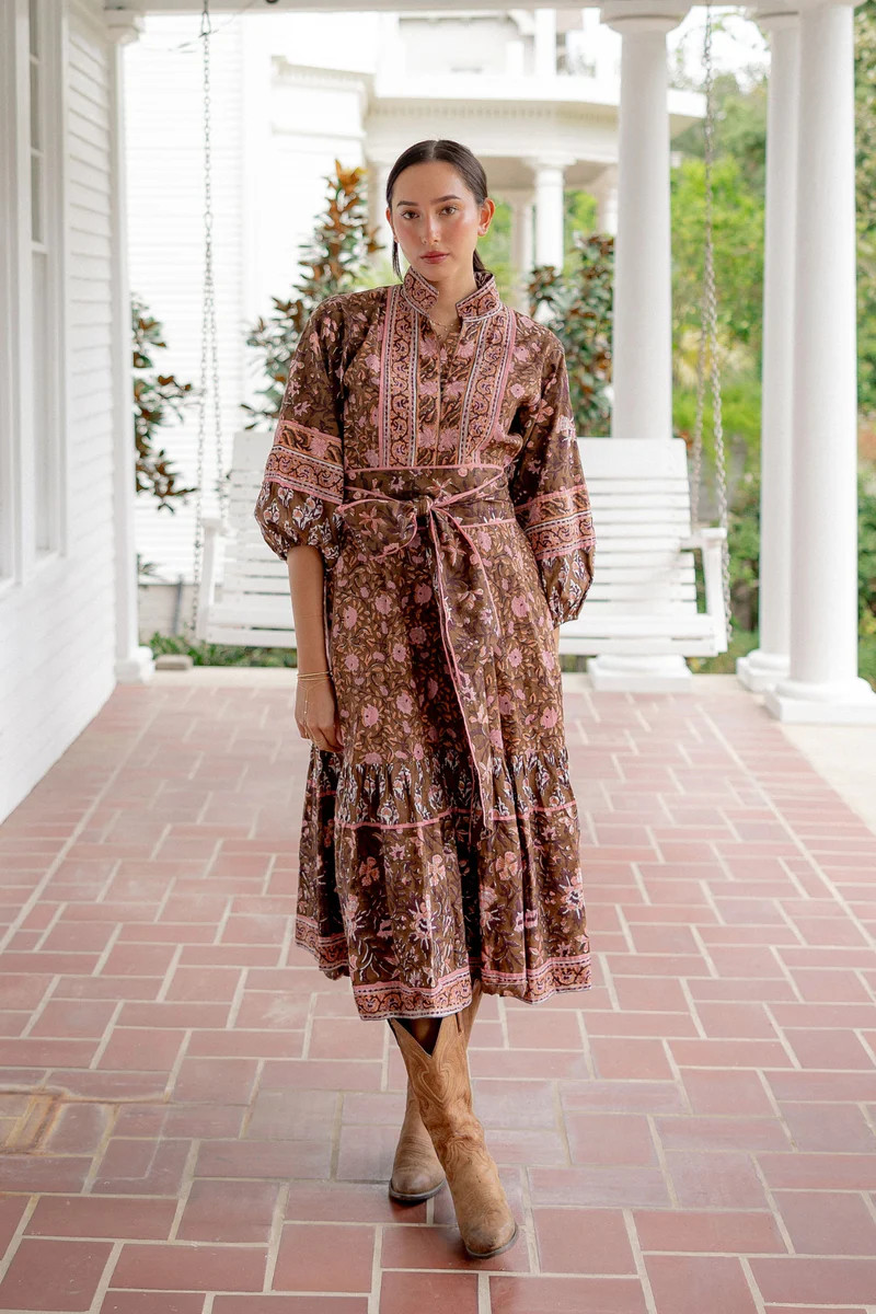 Sue Sartor Flounce™️ | Dark Brown/Tawny Pink Floral | SUE SARTOR