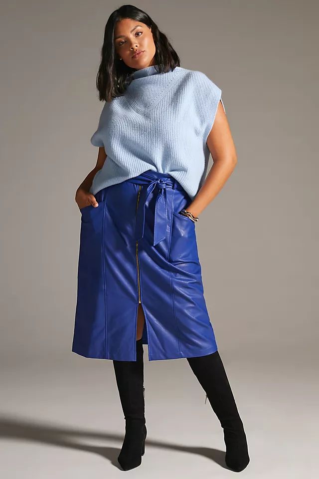 Eva Franco Faux Leather Midi Skirt | Anthropologie (US)