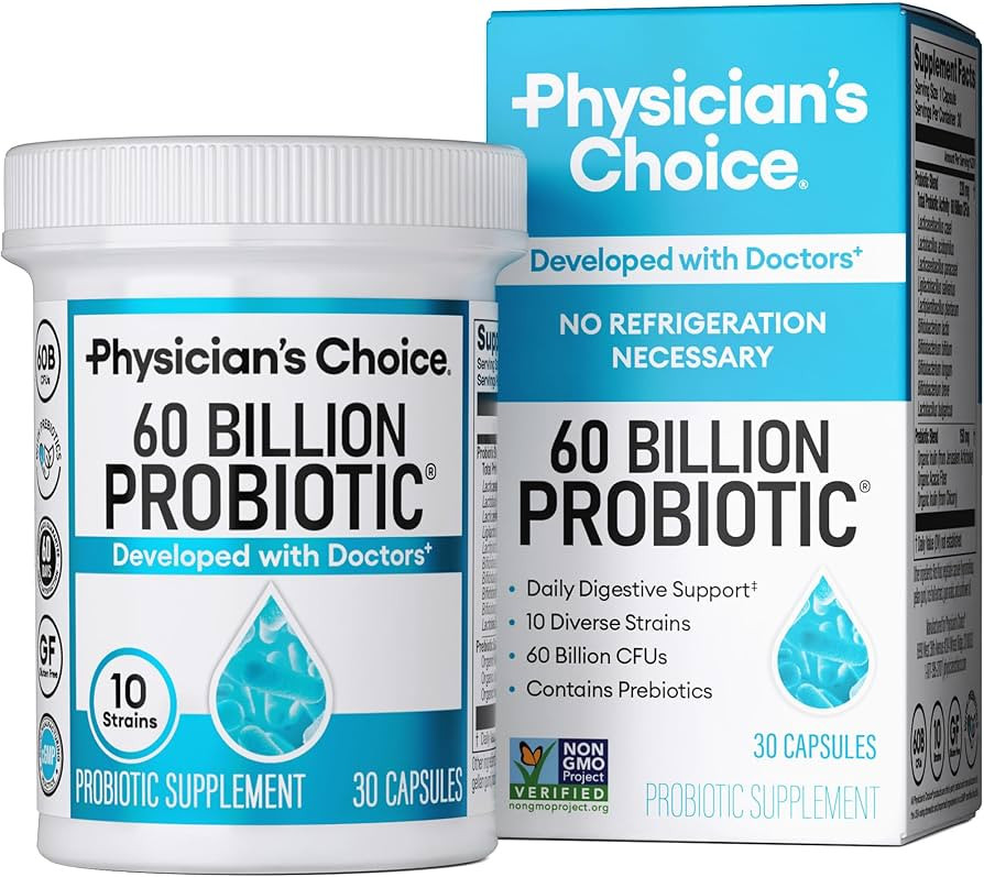 Physician's Choice Probiotics 60 Billion CFU - 10 Strains + Organic Prebiotics - Immune, Digestiv... | Amazon (US)