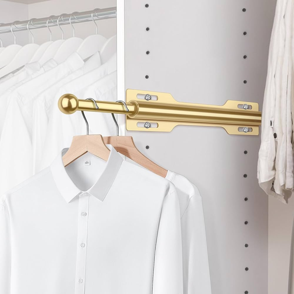 FIRJOY Valet Rod for Closet Pull Out (Gold) | Amazon (US)