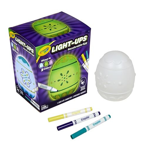 Crayola Light-Ups - Egg, Recolorable Light Up Egg, Easter Craft Decoration, Easter Egg Toy for Kids, Basket Stuffer for Kids, Ages 4+ | Amazon (US)