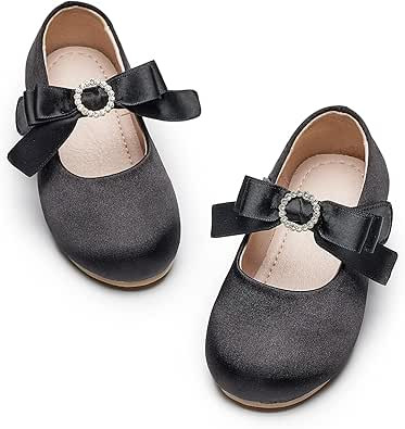 Kiderence Little Toddler Girls Dress Shoes Ballerina Ballet Flats Kids Mary Janes | Amazon (US)