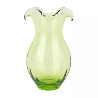 Vietri Hibiscus Glass Green Vertical Fluted Medium Vase | Belk