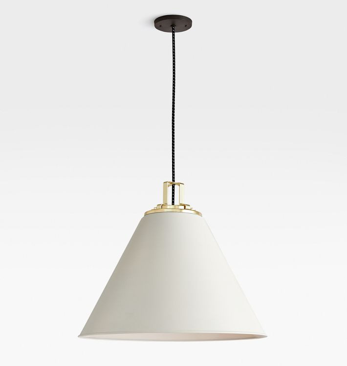 Butte 24" Cone Pendant, Aged Brass Fitter | Rejuvenation