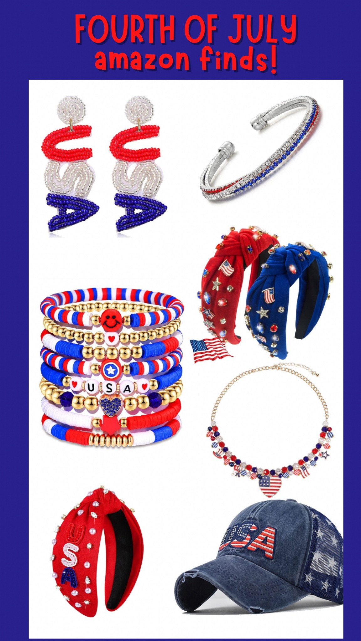 #fourthofjuly #ltkholiday #ltkfourth #amazon #redwhiteblue #accessories #amazon #outfitinspo #ltkamazon

#LTKparties #LTKSeasonal #LTKfindsunder100