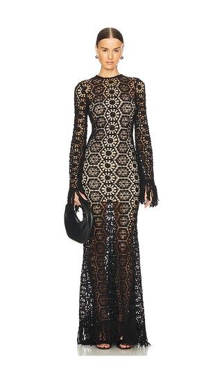 x REVOLVE Crochet Maxi Dress in Black | Revolve Clothing (Global)