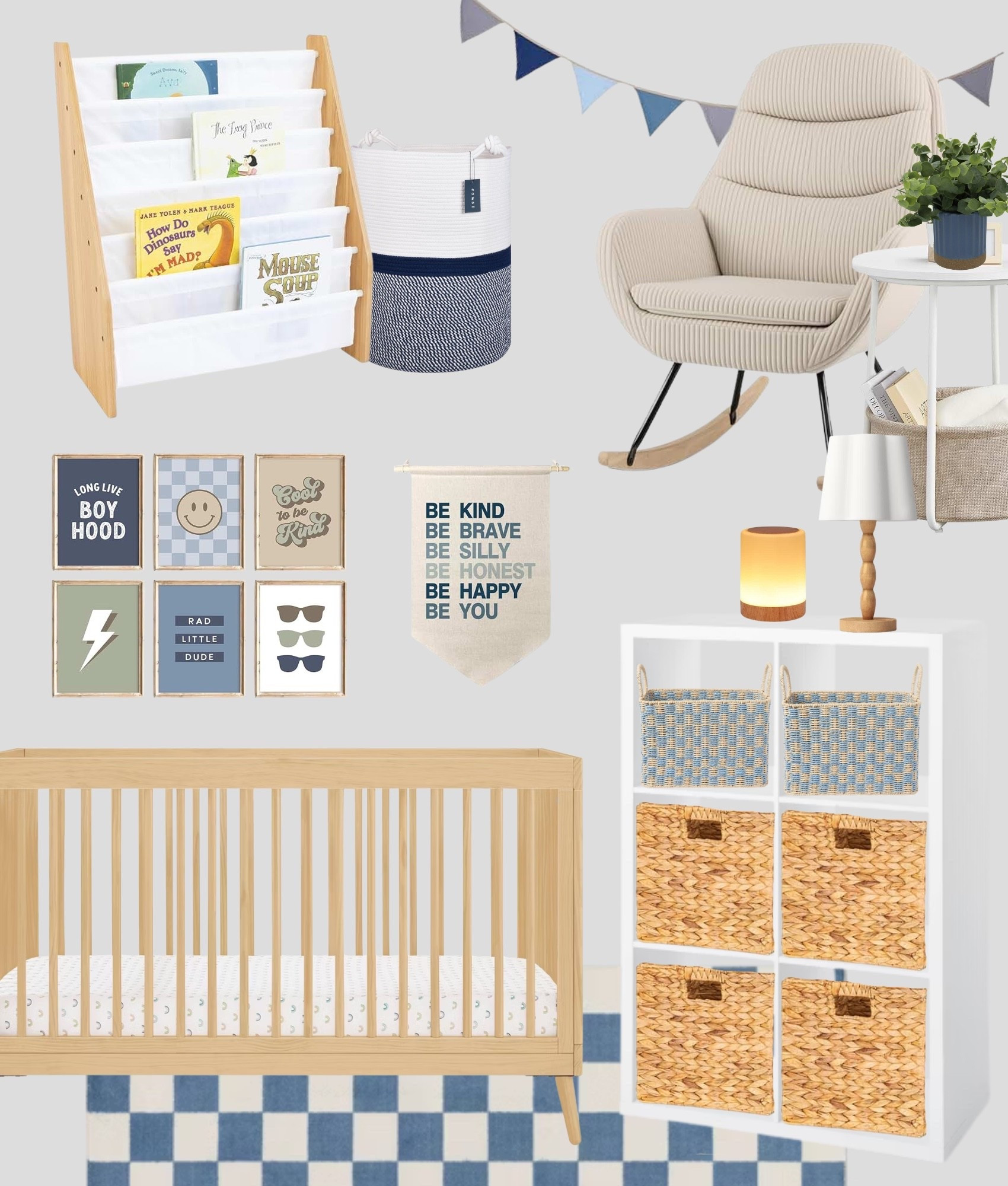 Baby Boy Nursery Design Mood Board - Blue and Light Brown Wood Nursery Theme, Baby Shower Gifts, First Time Mom, New Mom, Nursery Decorations, Nursery Storage, Toy Organization Ideas, Home Decor, Baby Room, Toddler Bedroom Inspiration 

#LTKHome #LTKKids #LTKBaby