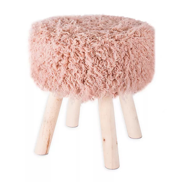 UGG® Fur 15-Inch Ottoman in Blush | Bed Bath & Beyond