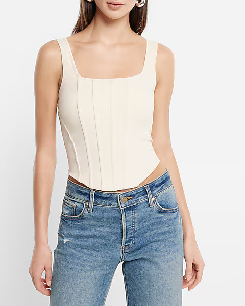 Body Contour Matte Corset Cropped Tank | Express